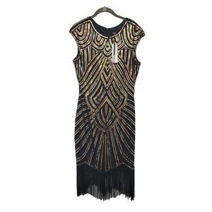 NWT Babeyond Fancy Sequin Fringe Dress, XL (Flapper / Gatsby / 1920s)